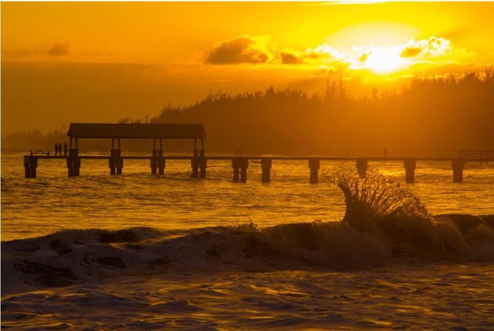 SUNSET AT WAIMEA PIER